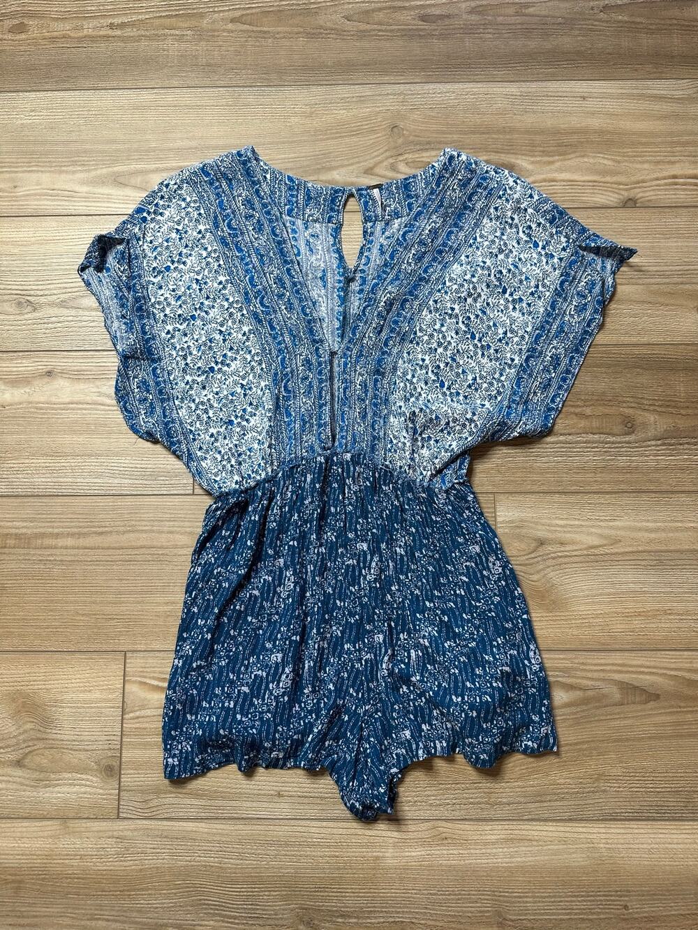 Free People Arizona Romper Blue Floral Size Small